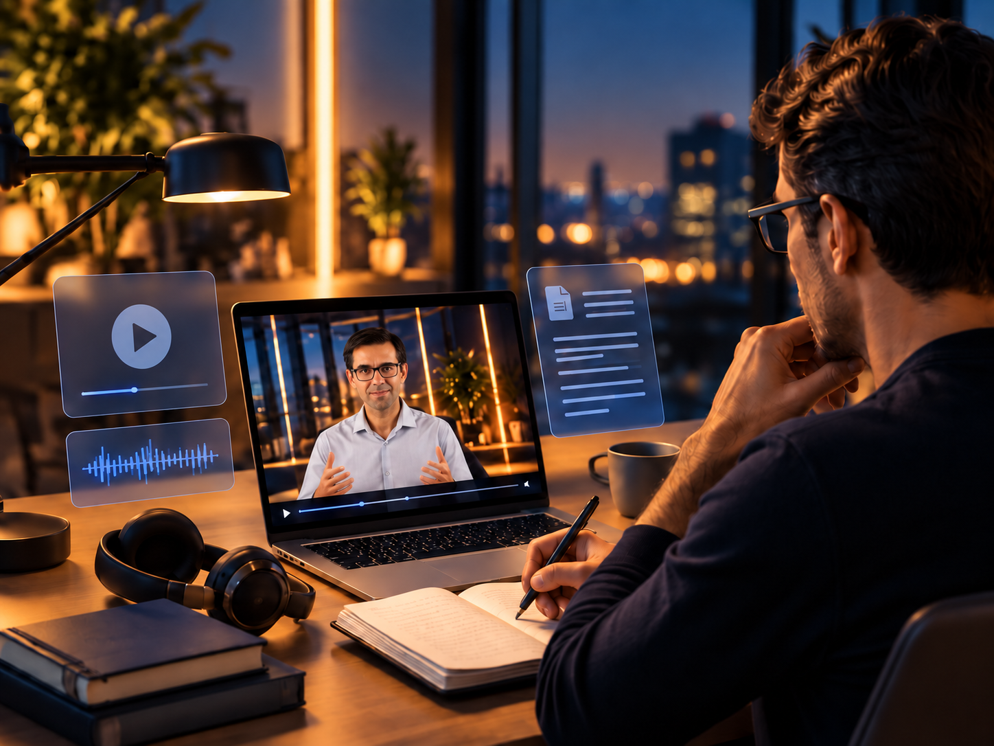 Empreendedor a acompanhar conteúdo da Academia num computador